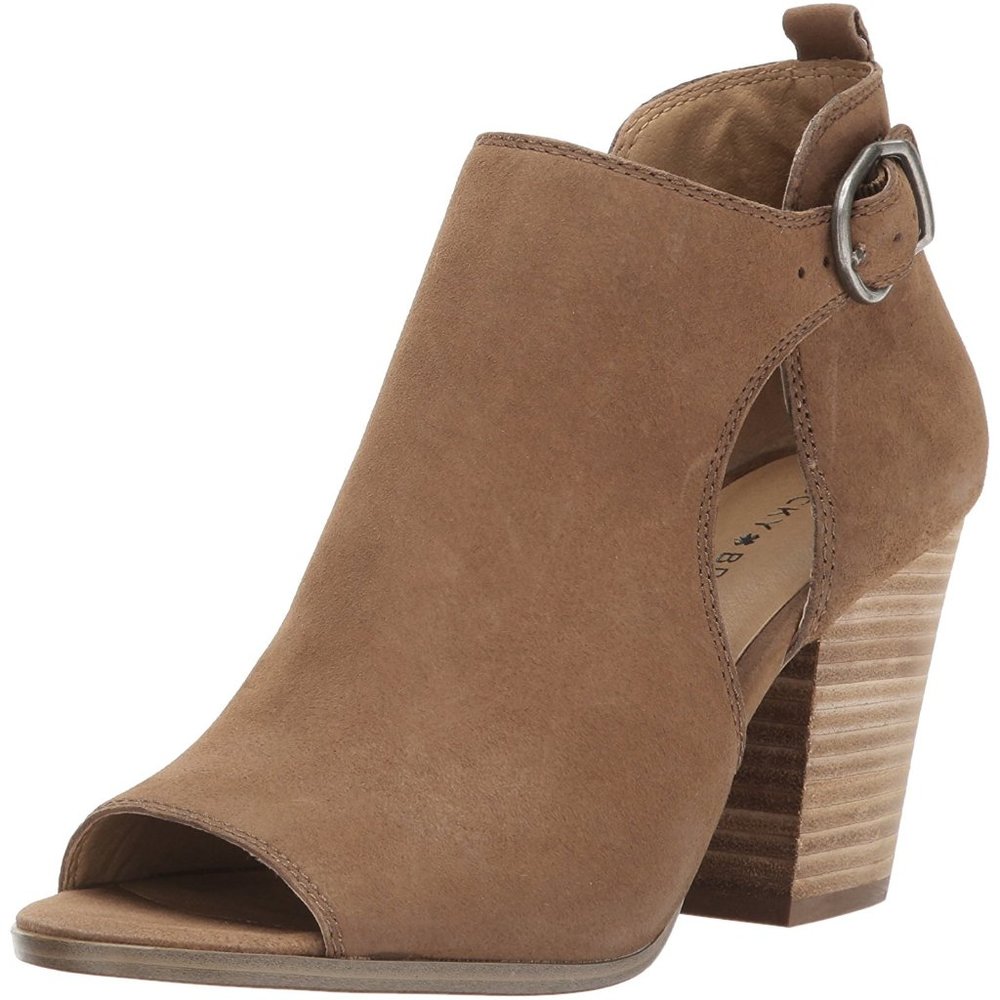 Lucky Brand Oona stacked heel Suede Leather Sandal